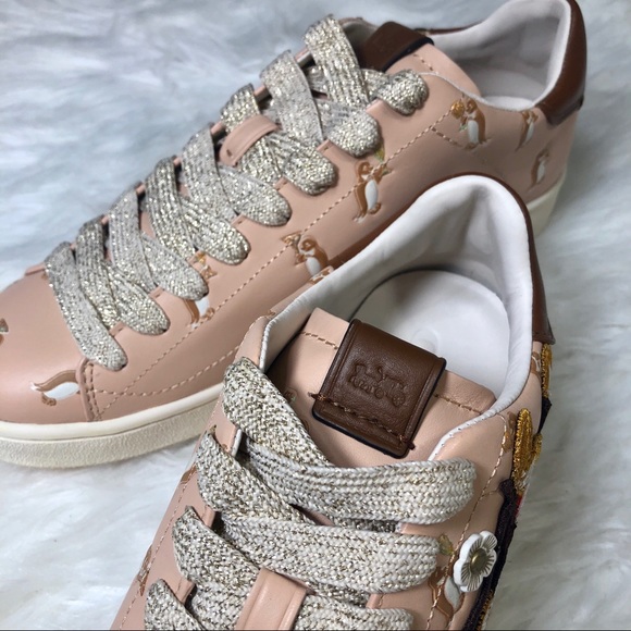 🍒NEW! Coach C101 Cherry Appliqué Leather Sneaker - Picture 4 of 8